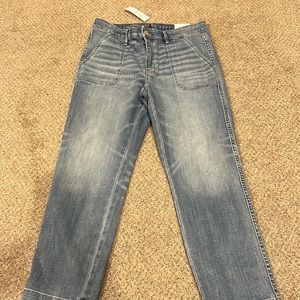 Women soft high rise straight crop Jean